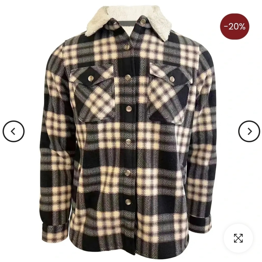 Women's Oversized Checkered Flannel Jacket
